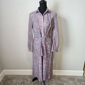 Vintage Jane Lanford Gray Brown Black Paisley Size 4 (EU 36) Sheer VGUC READ